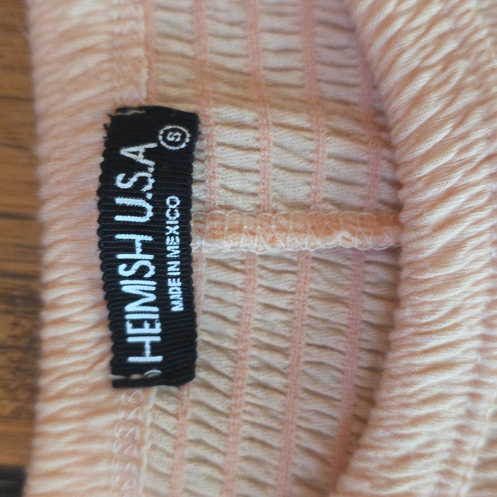 HEIMISH USA Blush Pink Textured Short Sleeve Blouse - Picture 2 of 4